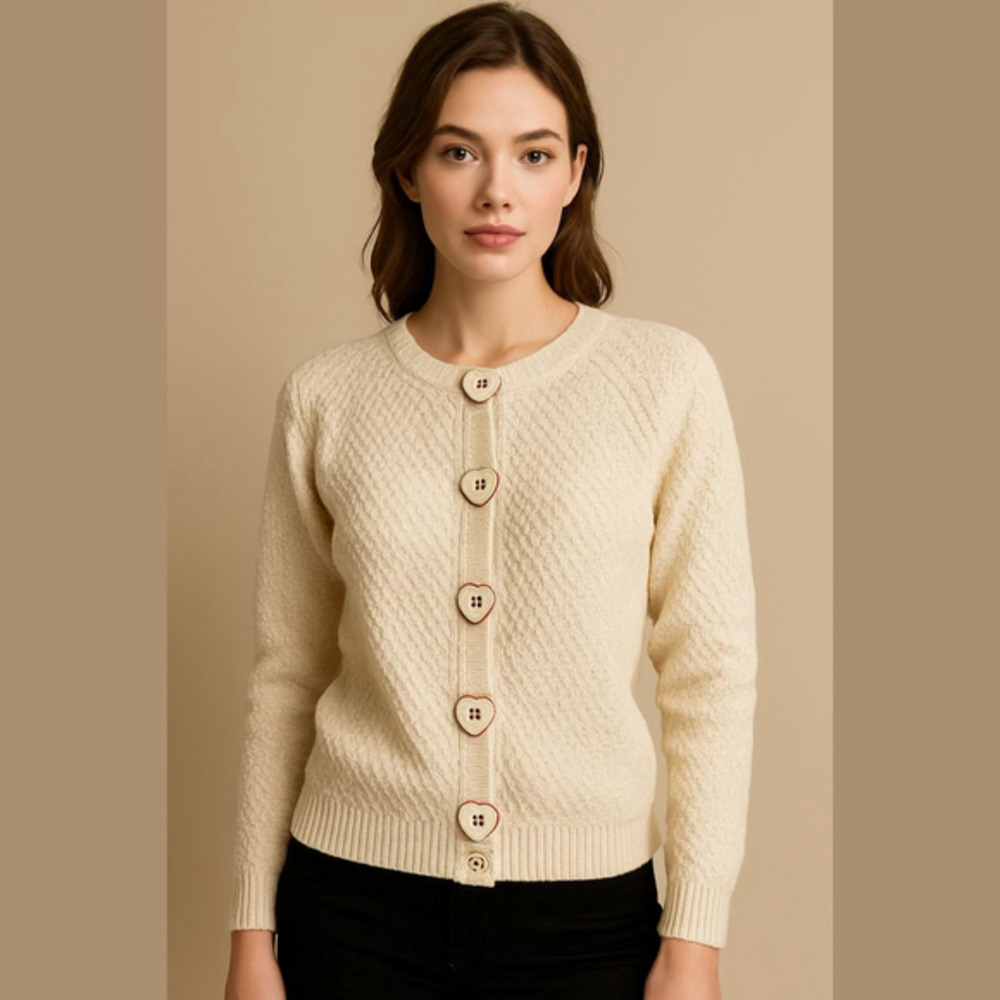 Vintage dia of North Boston sweater Apple Ivory Knit Teacher Small S